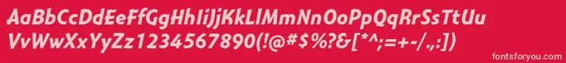 Fonte MontaraBolditalic – fontes rosa em um fundo vermelho
