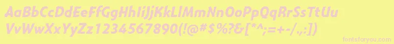 MontaraBolditalic Font – Pink Fonts on Yellow Background