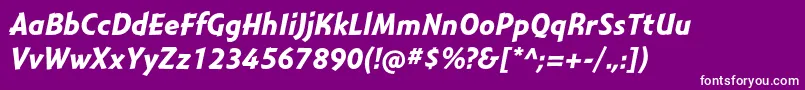 フォントMontaraBolditalic – 紫の背景に白い文字