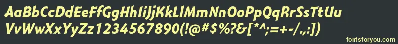 フォントMontaraBolditalic – 黒い背景に黄色の文字