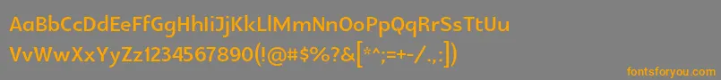 フォントGlametrixbold – オレンジの文字は灰色の背景にあります。