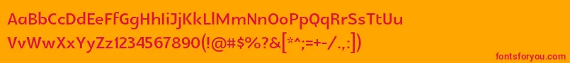 フォントGlametrixbold – オレンジの背景に赤い文字