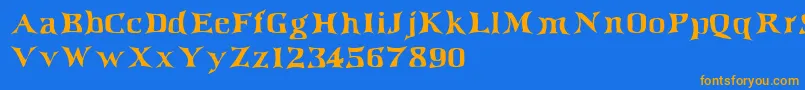 Więcej informacji o czcionce Irishjig Czcionka Irishjig – pomarańczowe czcionki na niebieskim tle