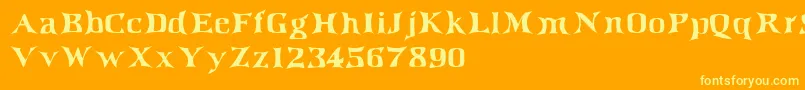 Irishjig Font – Yellow Fonts on Orange Background