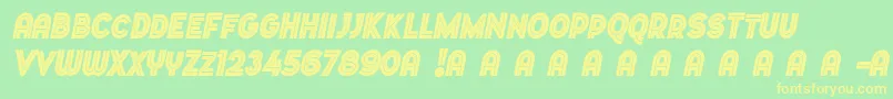 Dopestbymarsnevitalic Font – Yellow Fonts on Green Background