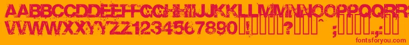 フォントBase02 – オレンジの背景に赤い文字
