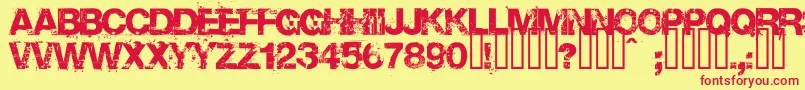 Base02 Font – Red Fonts on Yellow Background