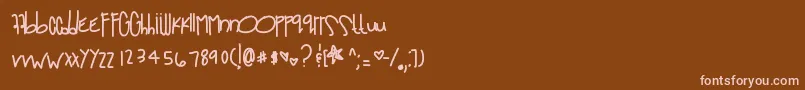 Outofspace Font – Pink Fonts on Brown Background