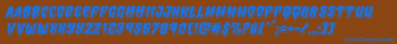 Hemogoblinpunchital Font – Blue Fonts on Brown Background