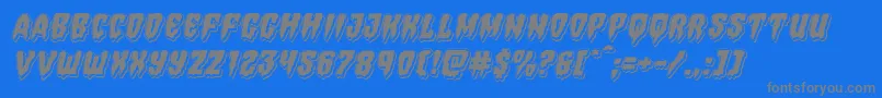 Hemogoblinpunchital Font – Gray Fonts on Blue Background