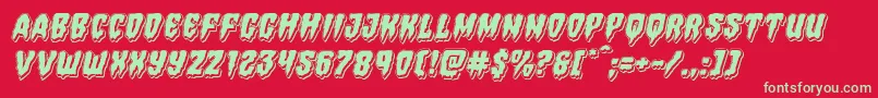 Hemogoblinpunchital Font – Green Fonts on Red Background