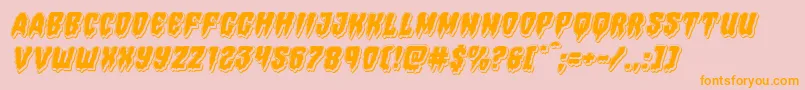 Hemogoblinpunchital Font – Orange Fonts on Pink Background