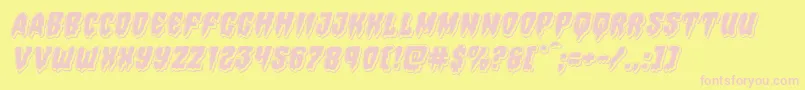 Hemogoblinpunchital-Schriftart – Rosa Schriften auf gelbem Hintergrund