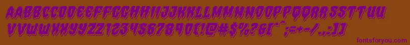 Hemogoblinpunchital Font – Purple Fonts on Brown Background