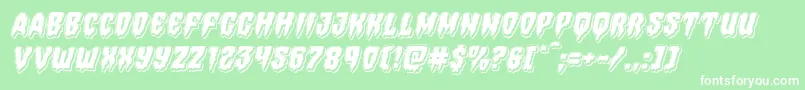 Hemogoblinpunchital Font – White Fonts on Green Background