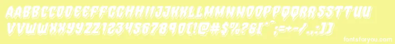 Hemogoblinpunchital Font – White Fonts on Yellow Background