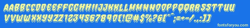 Hemogoblinpunchital Font – Yellow Fonts on Blue Background