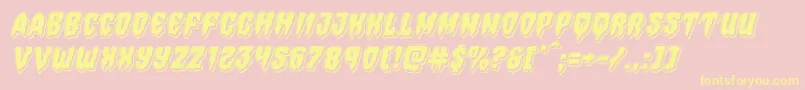 Hemogoblinpunchital-Schriftart – Gelbe Schriften auf rosa Hintergrund