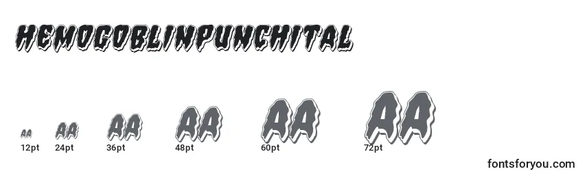 Hemogoblinpunchital Font Sizes