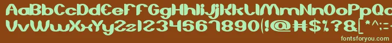 AboutYou-fontti – vihreät fontit ruskealla taustalla