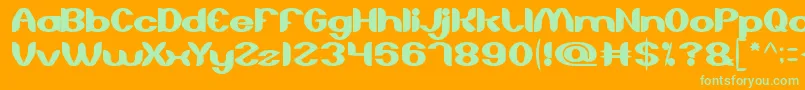 AboutYou-Schriftart – Grüne Schriften auf orangefarbenem Hintergrund