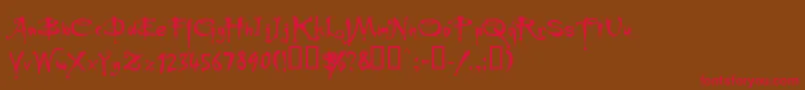Buff Font – Red Fonts on Brown Background