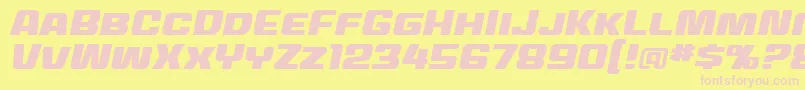 MecheffectstwobbItal Font – Pink Fonts on Yellow Background