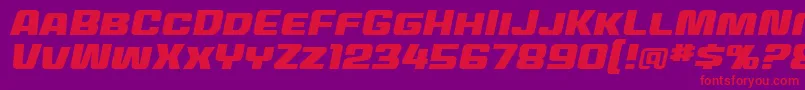 MecheffectstwobbItal Font – Red Fonts on Purple Background