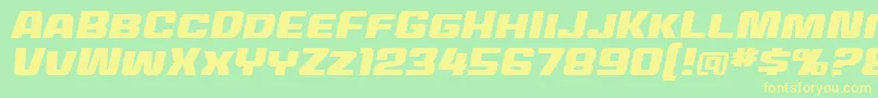 MecheffectstwobbItal Font – Yellow Fonts on Green Background