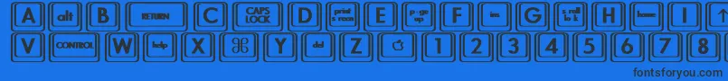 Czcionka KeyboardKeysbtBold – czarne czcionki na niebieskim tle