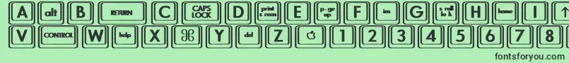 Police KeyboardKeysbtBold – polices noires sur fond vert