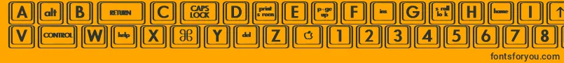 KeyboardKeysbtBold Font – Black Fonts on Orange Background