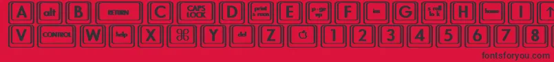 Шрифт KeyboardKeysbtBold – чёрные шрифты на красном фоне