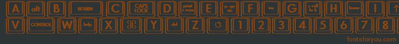 Czcionka KeyboardKeysbtBold – brązowe czcionki na czarnym tle