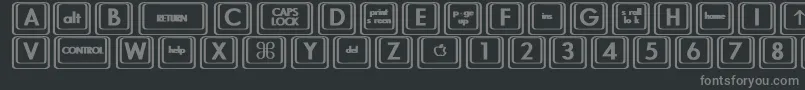 KeyboardKeysbtBold Font – Gray Fonts on Black Background