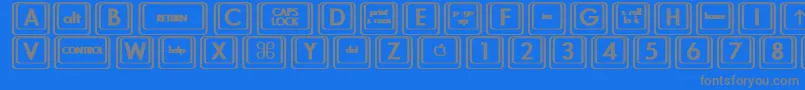 KeyboardKeysbtBold-Schriftart – Graue Schriften auf blauem Hintergrund