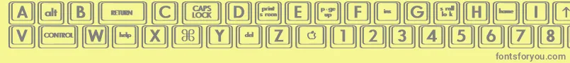 KeyboardKeysbtBold Font – Gray Fonts on Yellow Background