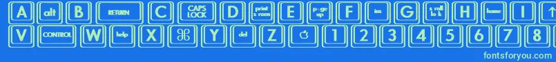 fuente KeyboardKeysbtBold – Fuentes Verdes Sobre Fondo Azul