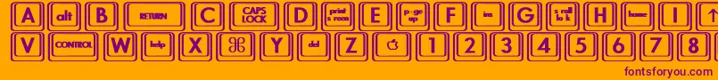 KeyboardKeysbtBold Font – Purple Fonts on Orange Background