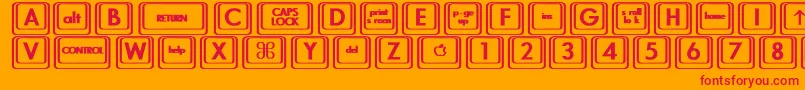 KeyboardKeysbtBold Font – Red Fonts on Orange Background
