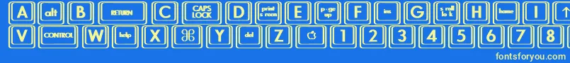 fuente KeyboardKeysbtBold – Fuentes Amarillas Sobre Fondo Azul