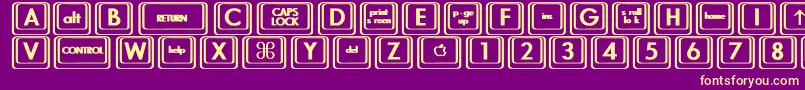 KeyboardKeysbtBold Font – Yellow Fonts on Purple Background