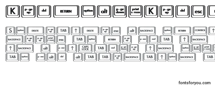 Przegląd czcionki KeyboardKeysbtBold