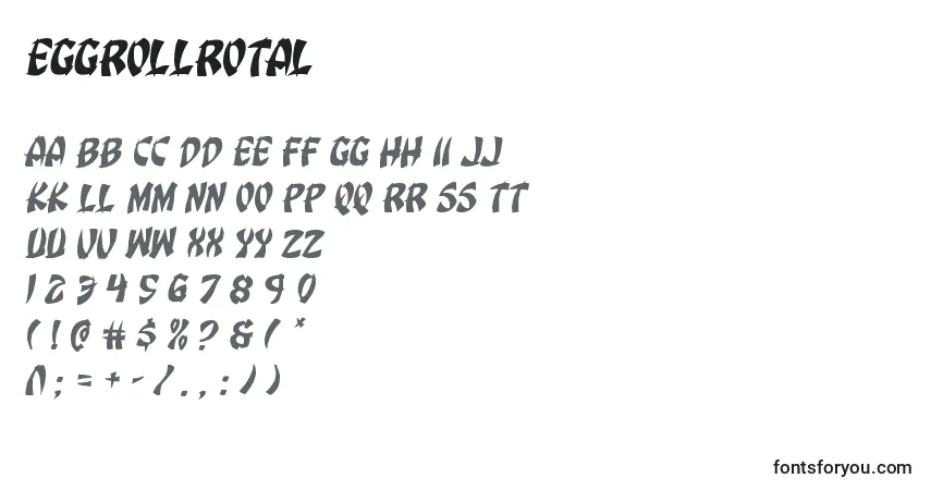 Schriftart Eggrollrotal – Alphabet, Zahlen, spezielle Symbole