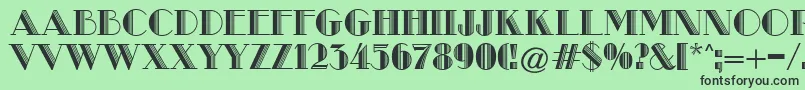 フォントMetroRetroC – 緑の背景に黒い文字