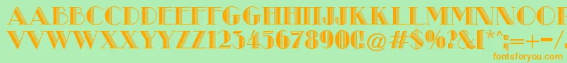 MetroRetroC Font – Orange Fonts on Green Background