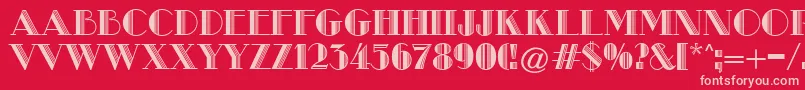 MetroRetroC Font – Pink Fonts on Red Background