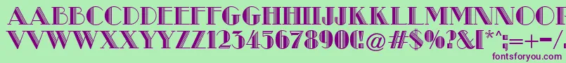 MetroRetroC Font – Purple Fonts on Green Background