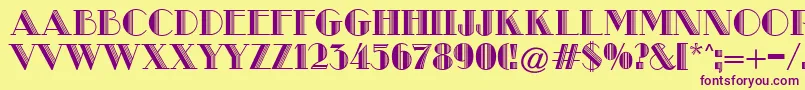 MetroRetroC Font – Purple Fonts on Yellow Background