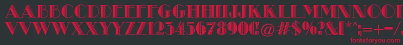 MetroRetroC Font – Red Fonts on Black Background